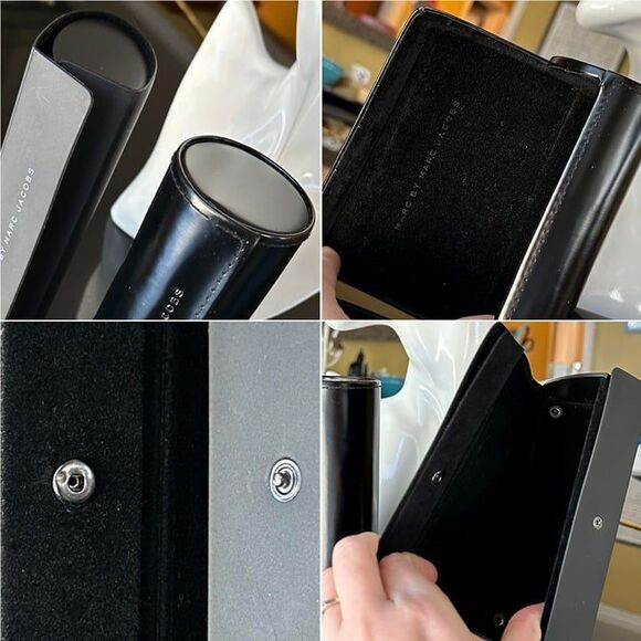 2x Marc by Marc Jacobs Glasses Cases Black Faux Patent Leather Sunglasses Case - Picture 11 of 12